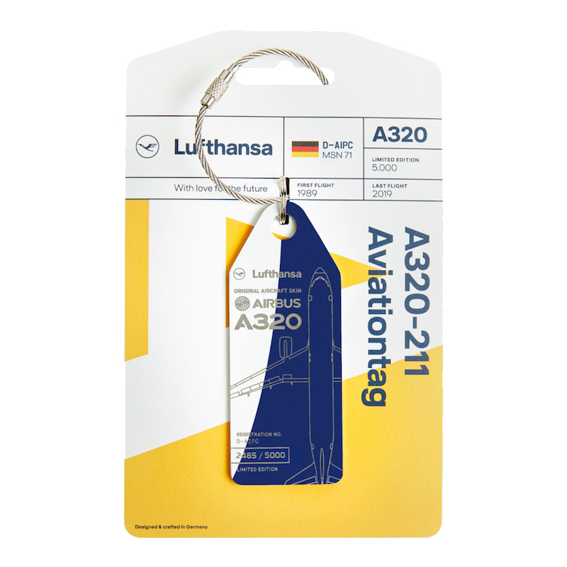 Lufthansa Upcycling Collection A320-211 フライトタグ バイカラー 