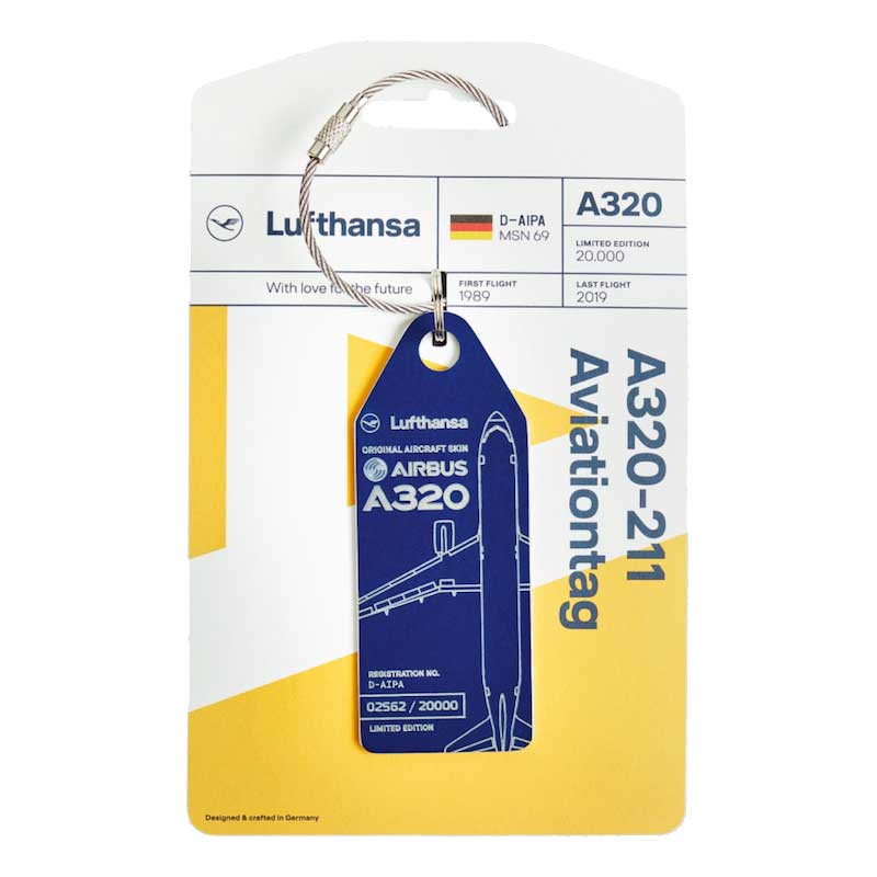 Lufthansa Upcycling Collection A320-211 フライトタグ ブルー 在庫商品