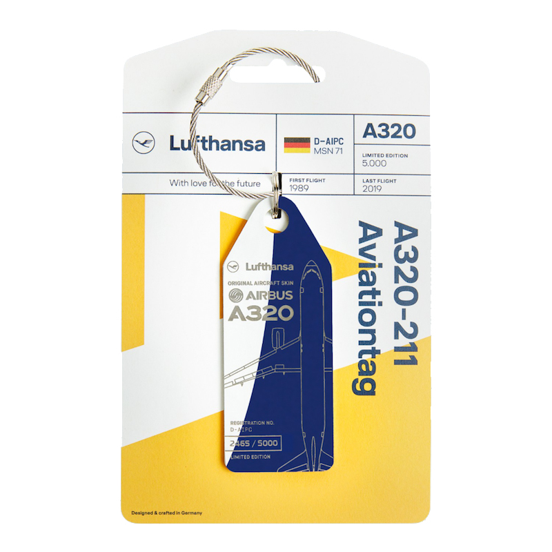 Lufthansa Upcycling Collection A320-211 フライトタグ バイカラー