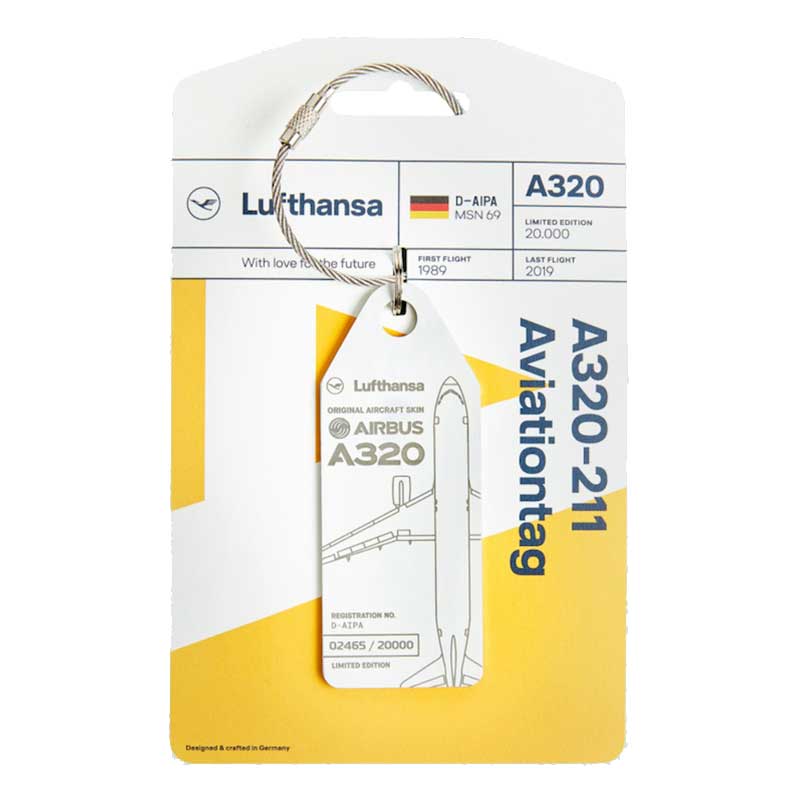 Lufthansa Upcycling Collection A320-211 フライトタグ ホワイト 在庫商品