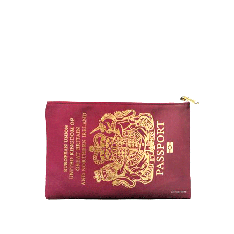 AIRPORTAGトラベルポーチ パスポートモチーフ イギリス